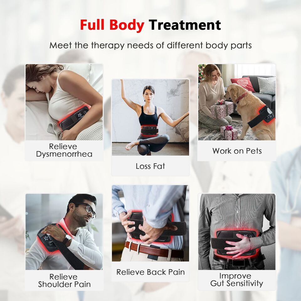 660nm 850nm Red LED Infrared Waist Therapy Wrap Slimming Belt Muscle Joint Pain Relief Home Skincare Beauty Pad