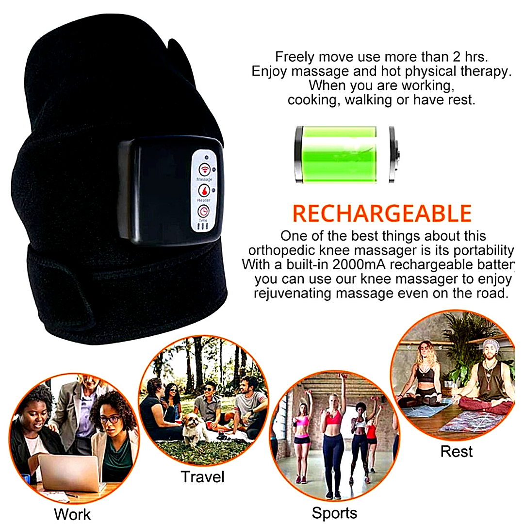 3 In 1 Knee Joint Physiotherapy Massager Pneumatic Air Compression Heating Vibration Leg Pain Relief Support Machine Home Use