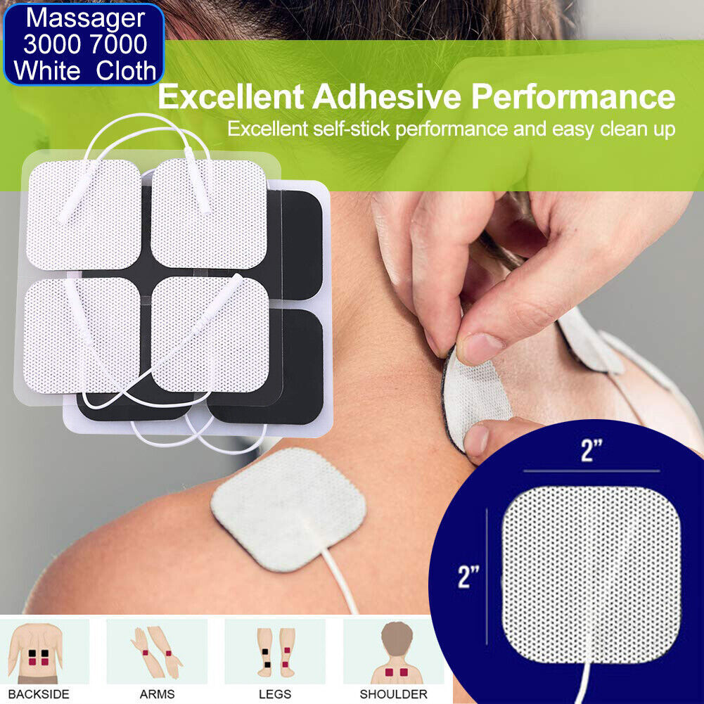 40/80 PCS Reusable TENS Electrode Self-adhesive Pads EMS Replacement Unit 7000 3000 2x2 Muscle Stimulator BULK