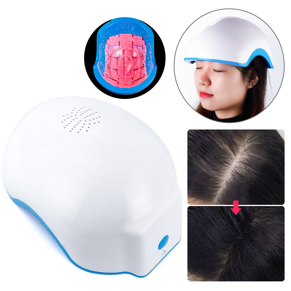 LED Red Light Hair Growth Helmet, Portable Scalp Phototherapy Cap for Thinning Hair, Home Hair Loss Regrowth Treatment Device