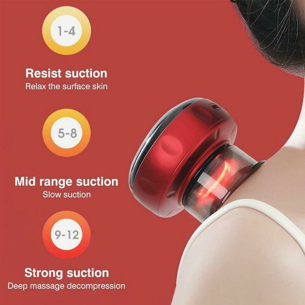 Electric Cupping Massager Smart Vacuum Cupping Therapy Device with Digital Display Heating Rechargeable Body Scraping Massage Machine