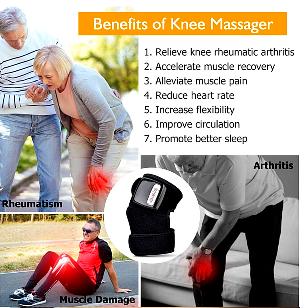 3 In 1 Knee Joint Physiotherapy Massager Pneumatic Air Compression Heating Vibration Leg Pain Relief Support Machine Home Use