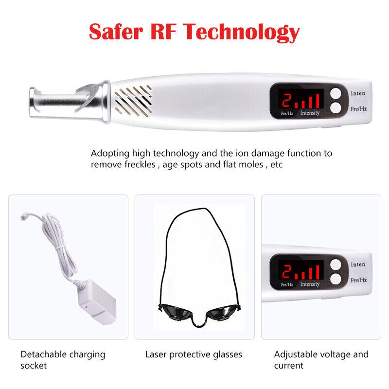 Handheld Red or Blue Pen Picosecond Spot Removal Pen Painless Eyebrow Washing Portable Tattoo Removal Skin Beauty for Home Use