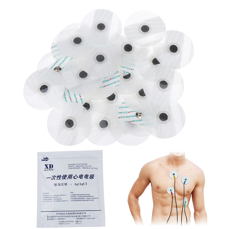 50PCS Disposable Self Adhesive Non-Woven Electrodes Pads ECG EKG for Tens Acupuncture Physiotherapy Machine Portable Handheld Adult