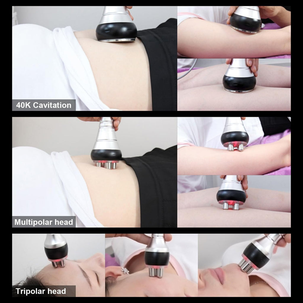 3 In 1 40K Cavitation RF Slimming Machine, Ultrasonic Fat Reduction Device with Tripolar & Multipolar RF for Body Shaping Anti-Cellulite Treatment