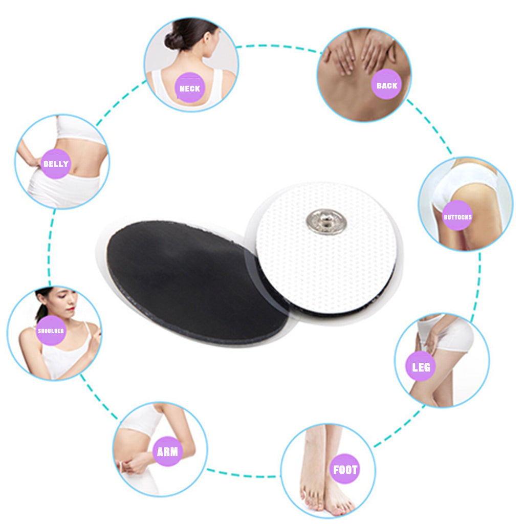 10-80Pcs Replacement Small Oval Snap On / Palm Electrode Pads Cloth for Tens Machine Pulse Massagers Home Use
