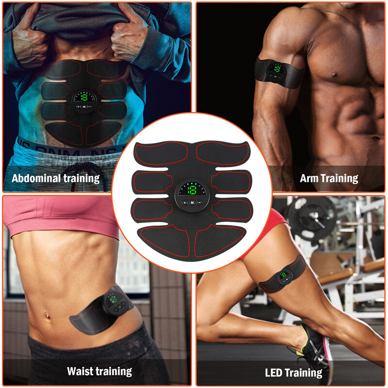 Electric Abdominal Muscle Toning Trainer ABS Stimulator Toner Fitness Binder Gym Belt Body Shaper Massager Home Use