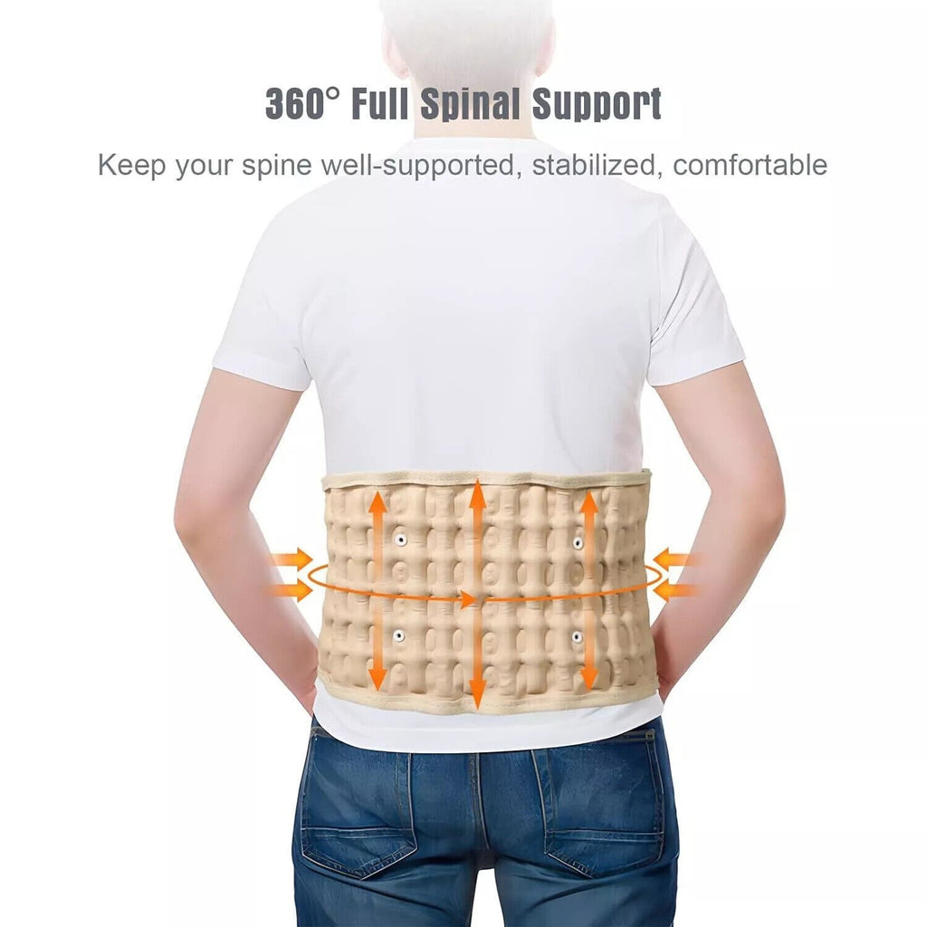 Air Traction Inflatable Spine Decompression Back Belt Lumbar Support for Lower Back Pain Relief Fast
