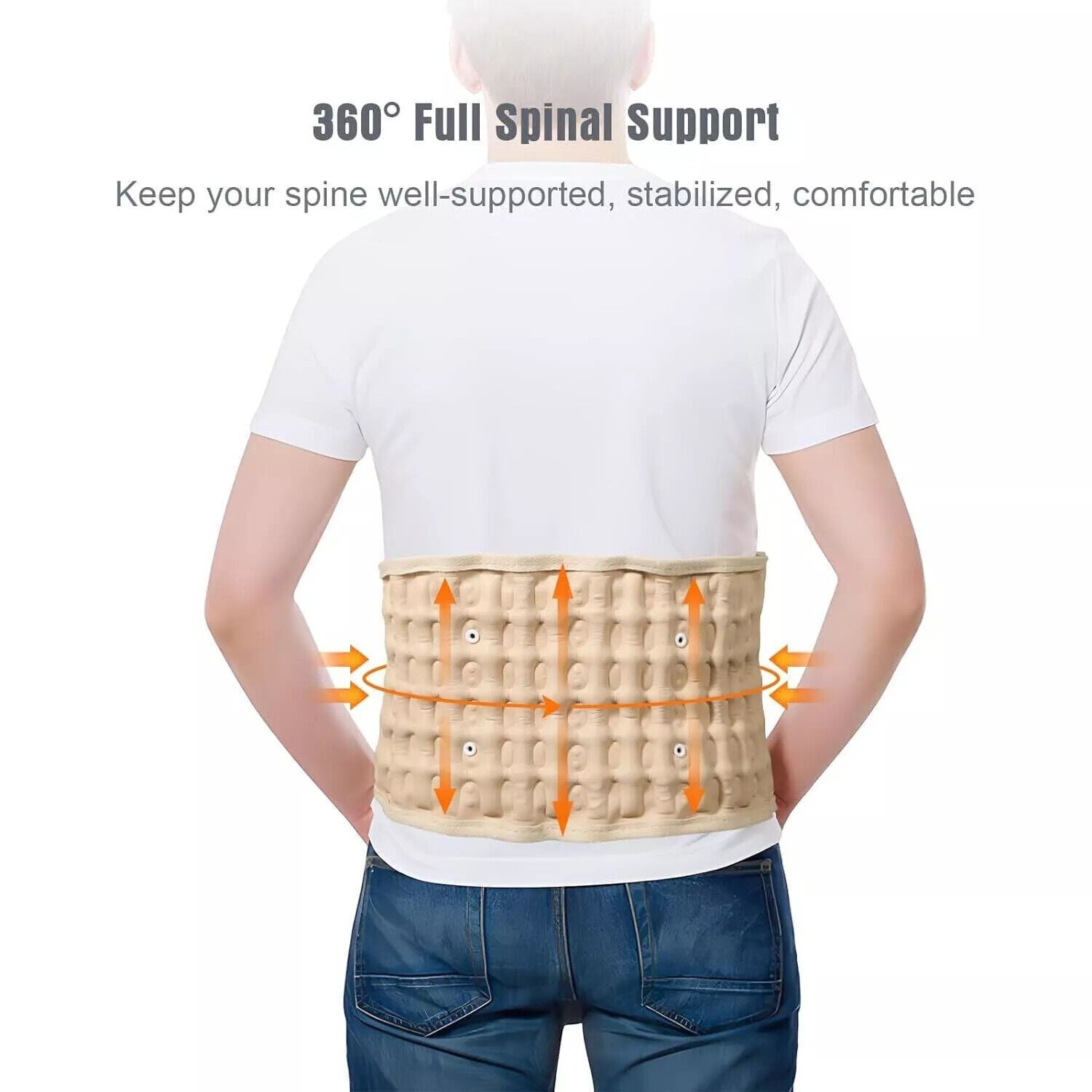 Air Traction Inflatable Spine Decompression Back Belt Lumbar Support for Lower Back Pain Relief Fast