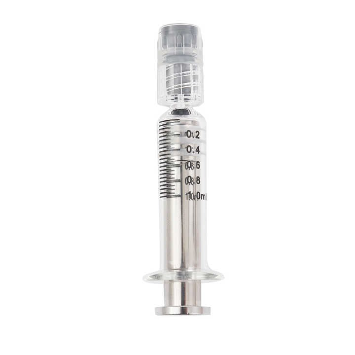 1ml Luer Lock Glass Syringe With Metal Plunger No Needle Liquid Dispenser For Essential Oil Cosmetic Gel Laboratory Sample Storage Tool (10 Pack)