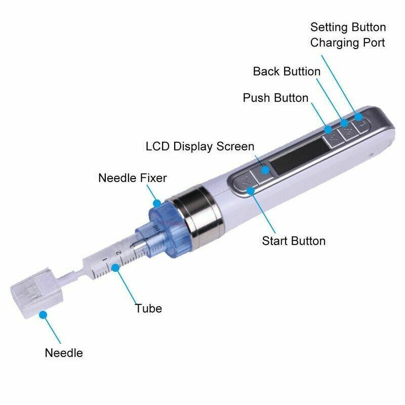 Portable 3D Smart Injection System Painless Multi Needle Mesogun for Electroporation Mesotherapy ABS Material