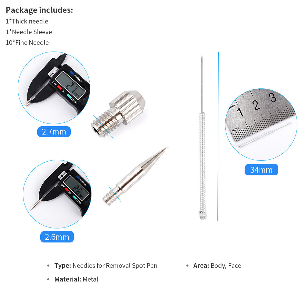 Dark Spot Freckle Laser Plasma Point Pen Needles Set For Mole Wart Tattoo Skin Tag Remover Face Care Replacement Accessories