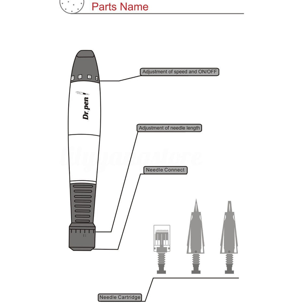 Electric Dr.pen Wired Device A1-C Tattoo Skin Care Tool Professional System Therapy CE with Cartridges