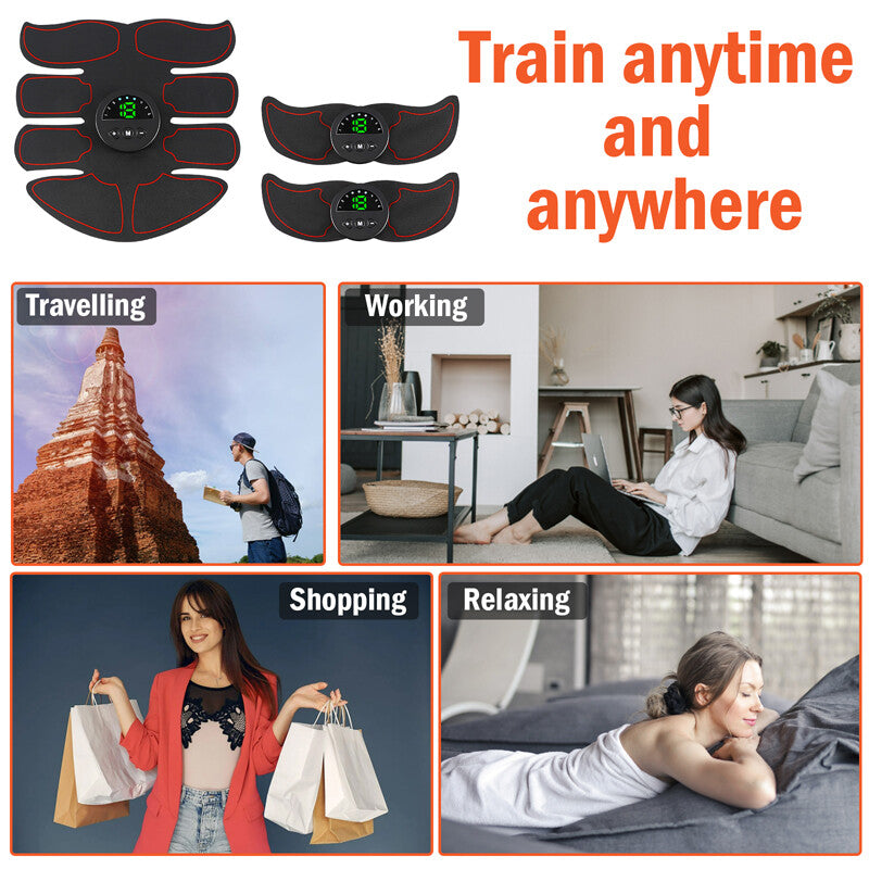 Electric Abdominal Muscle Toning Trainer ABS Stimulator Toner Fitness Binder Gym Belt Body Shaper Massager Home Use