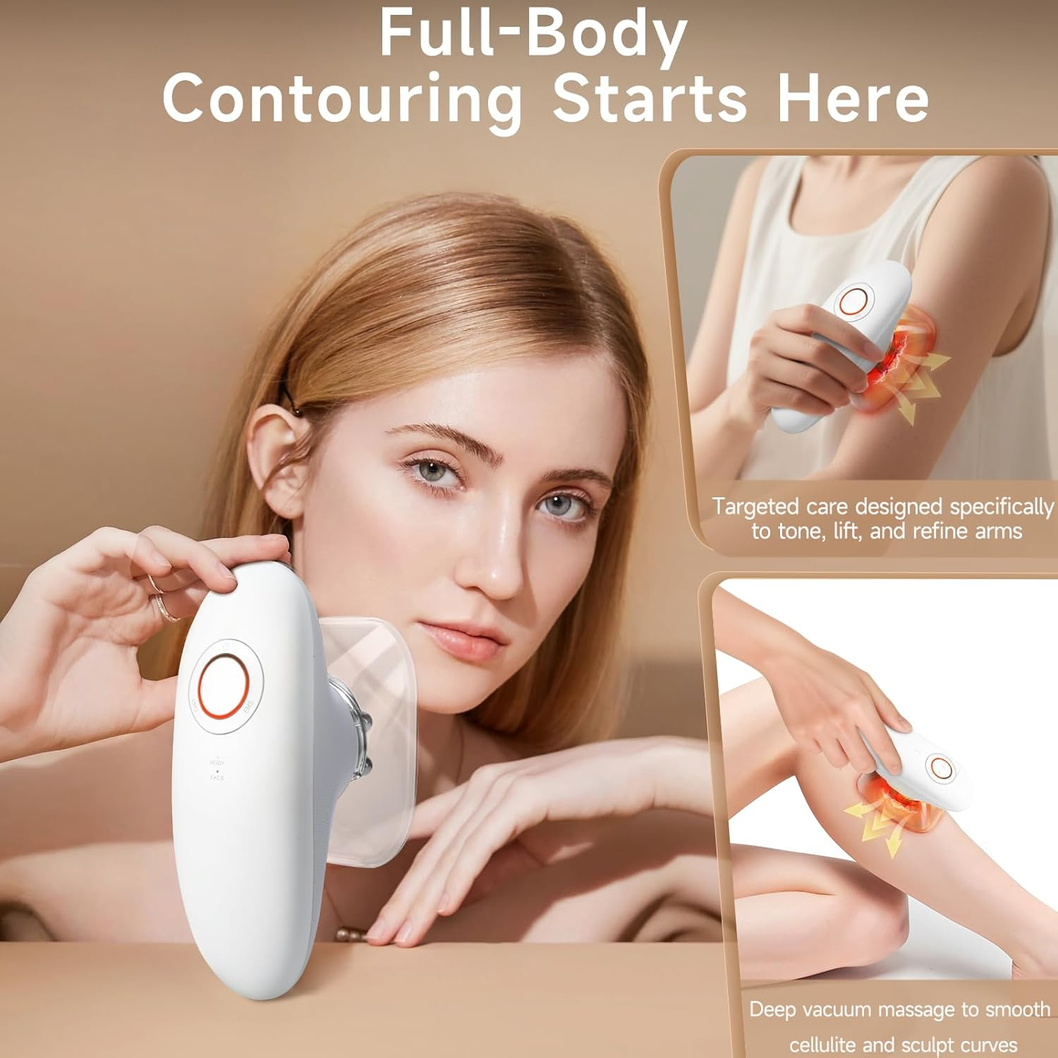 3 In 1 Handheld Body Slimming Massager EMS Red Light Heating Skin Tightening Machine Face Belly Body Shaping Anti Cellulite Beauty Device