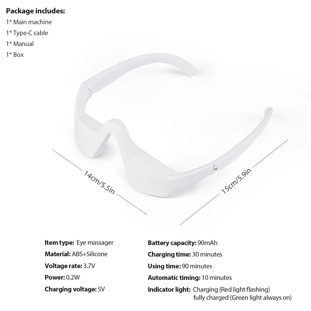 Rechargeable Red Light Therapy Eye Glasses Portable LED Infrared Light Mask For Eye Fatigue Relief Dark Circle Skin Recovery Care Device