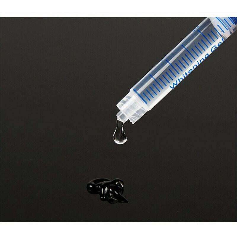 Home LED Teeth Whitening Kit with Mouth Trays & Bleaching Syringes, DIY Dental Bleaching System for Brightening Yellow Stained Teeth