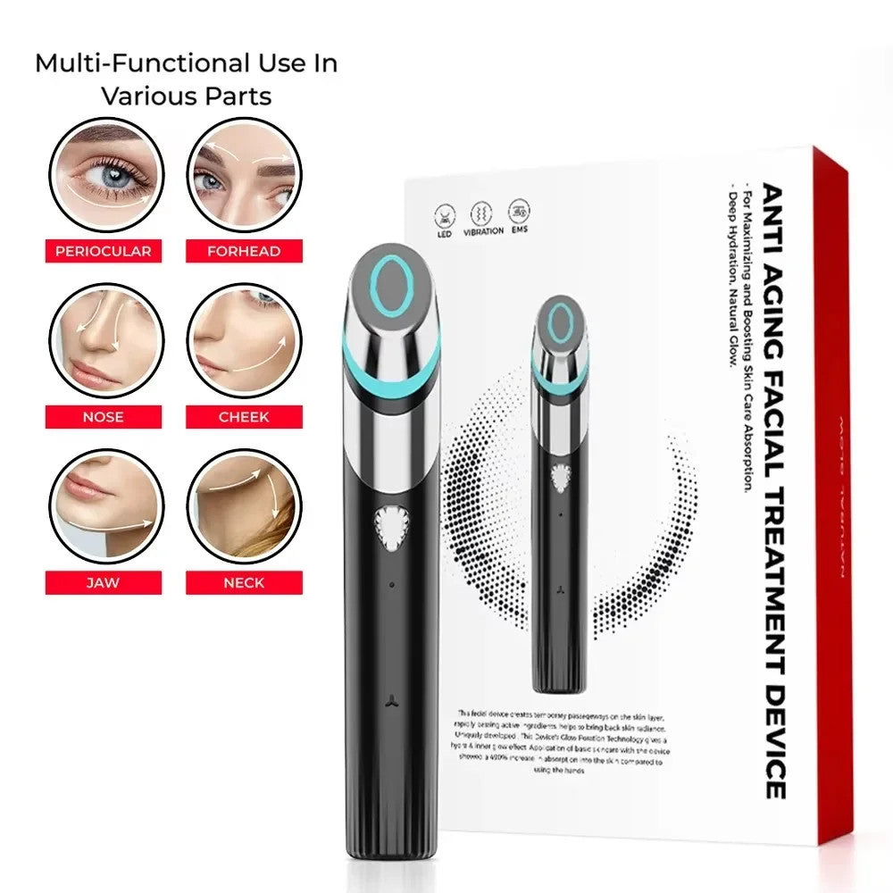 EMS Vibration LED Facial Skin Tightening Device Portable Anti Aging Face Massager Boost Skin Absorption Home Skincare Beauty Instrument