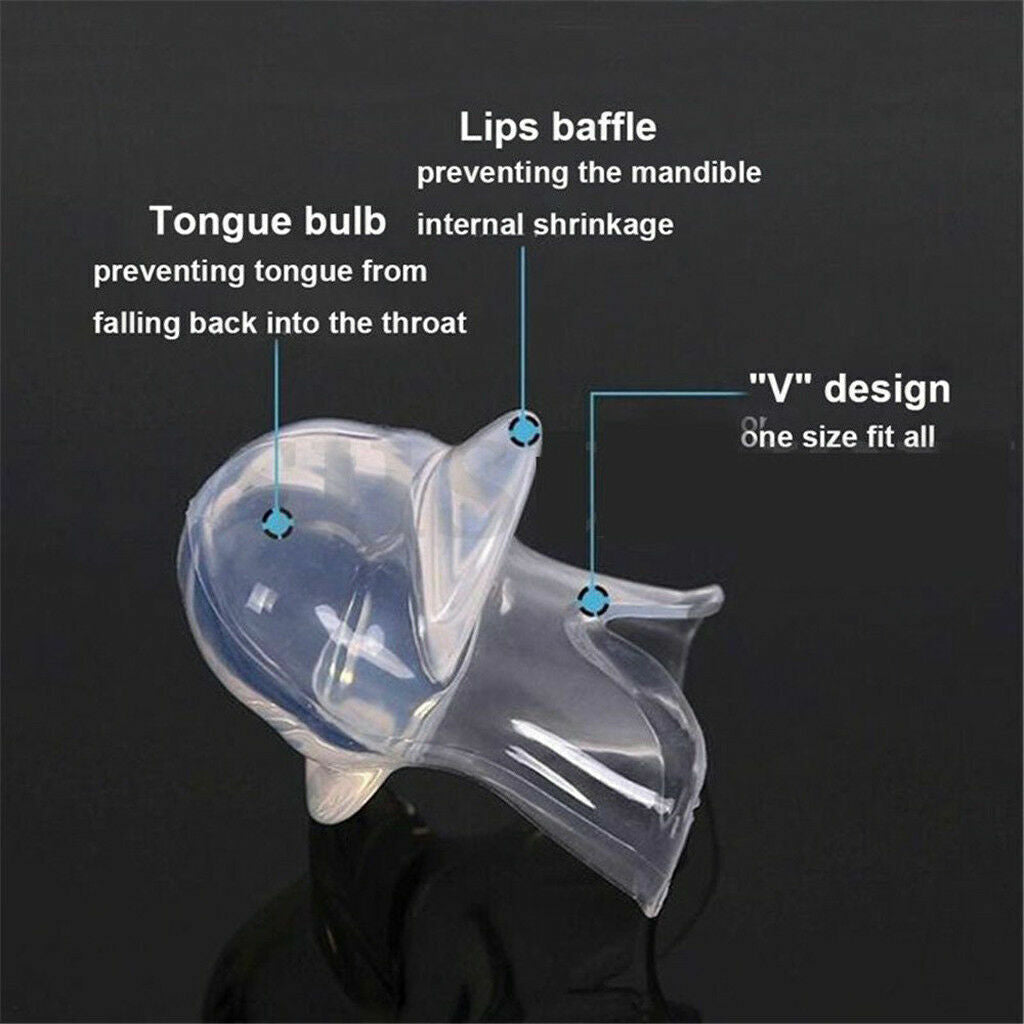 Silicone Anti Snore Device Apnea Aid Snore Stop Tongue Retainer Anti Snoring Mouthpiece with Case