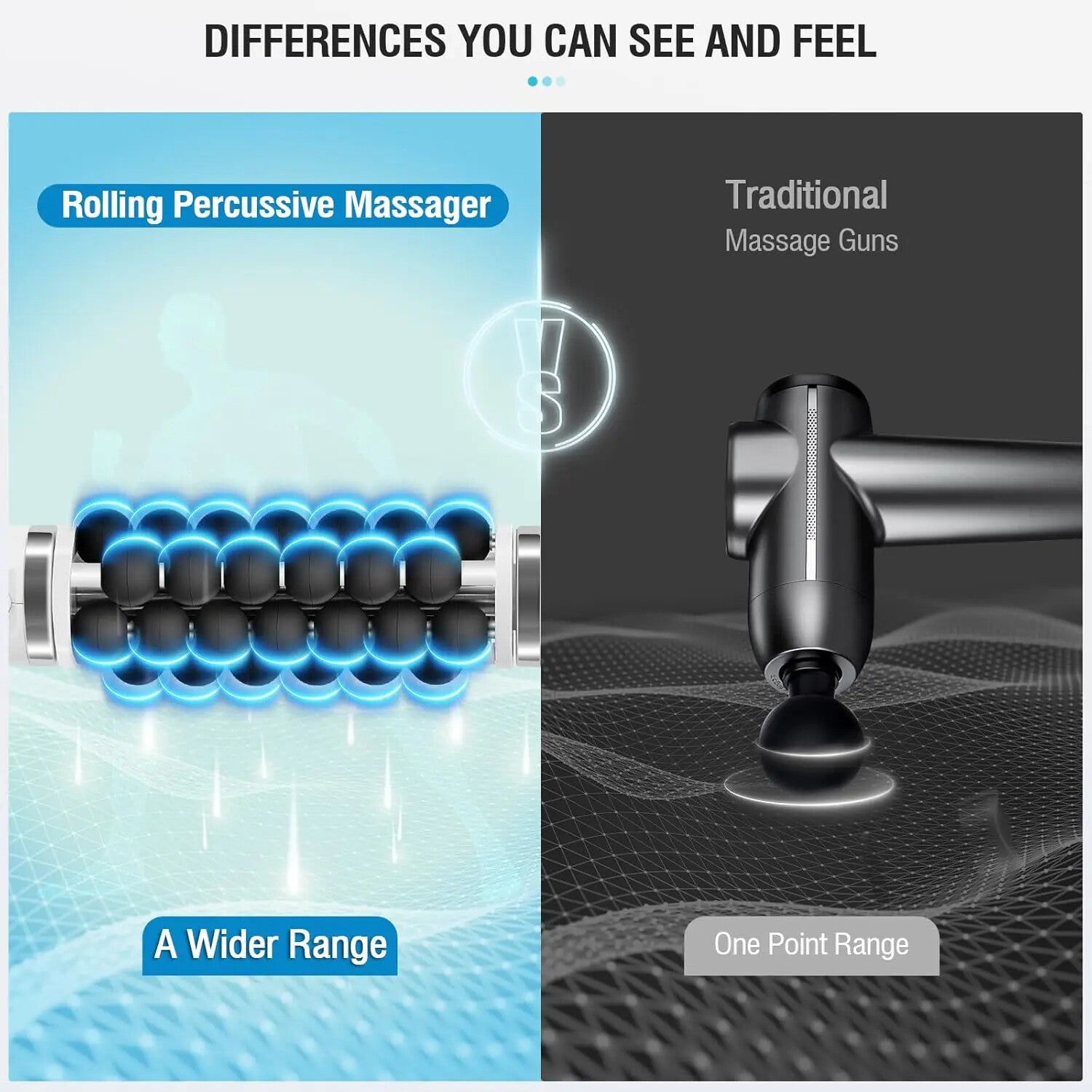 Electric Deep Tissue Roller Massage Stick Rechargeable Muscle Relax Roller Tool For Leg Back Arm Soreness Recovery Fitness Massage Device