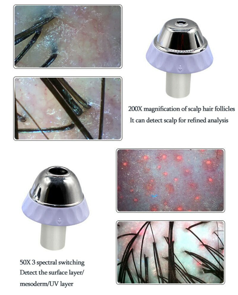 2 In 1 Skin Hair Scalp Analyzer Detector Machine 11 Inch LCD Screen Skin Hair Condition Tester for Beauty Salon Home Use
