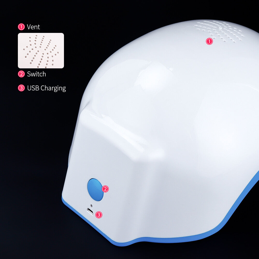 LED Red Light Hair Growth Helmet, Portable Scalp Phototherapy Cap for Thinning Hair, Home Hair Loss Regrowth Treatment Device