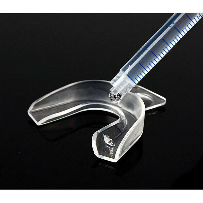 Home LED Teeth Whitening Kit with Mouth Trays & Bleaching Syringes, DIY Dental Bleaching System for Brightening Yellow Stained Teeth