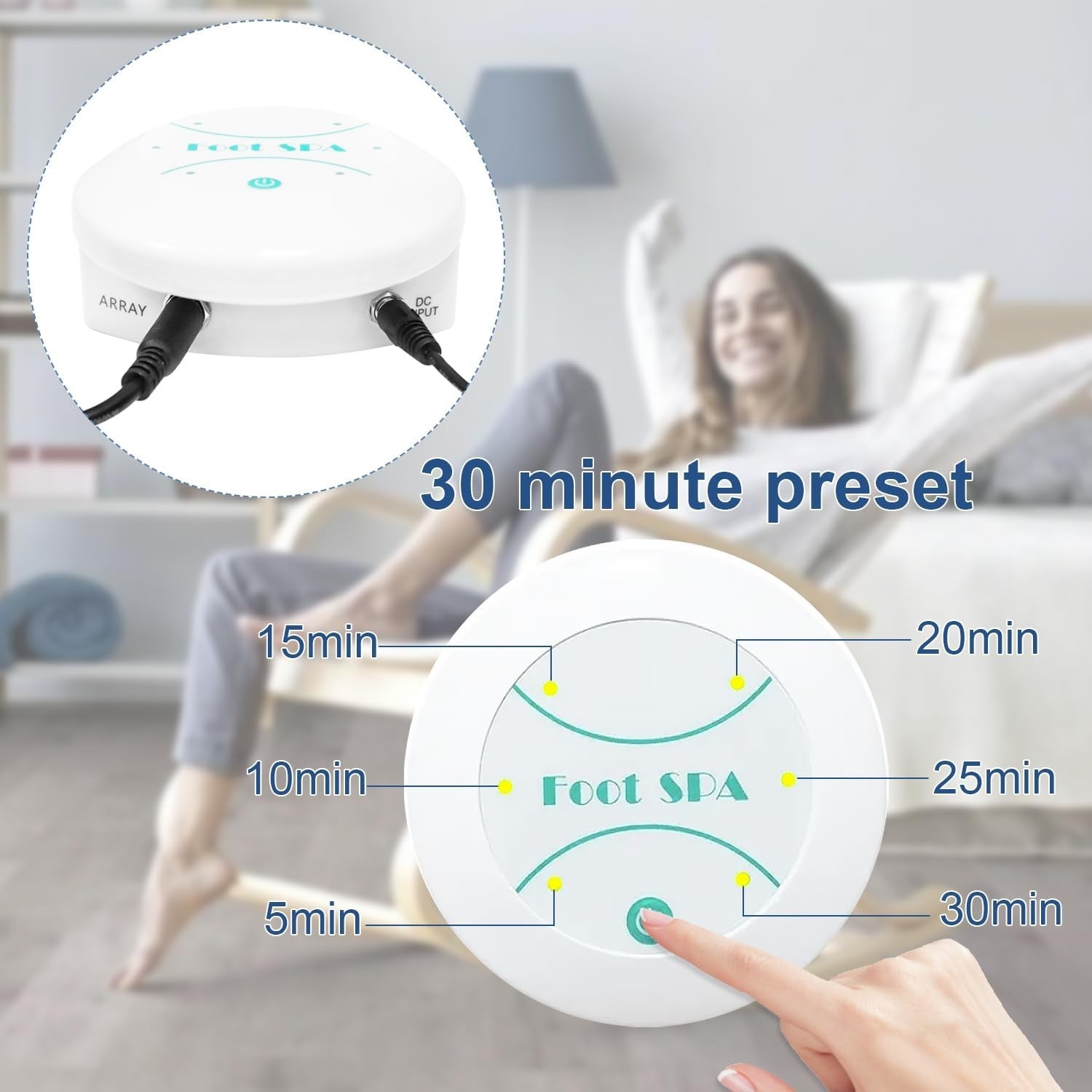 Ionic Foot Bath Detox Cleanse Machine with Foldable 12L Feet Tub Salon Spa Club and 10pcs Foot Bath Bags