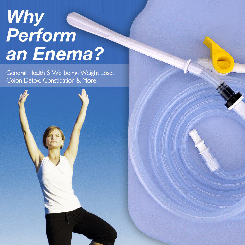 2L Reusable Silicone Enema Bag Kit Coffee and Water Enema Cleansing Long Silicone Hose Anal Douche for Women and Men