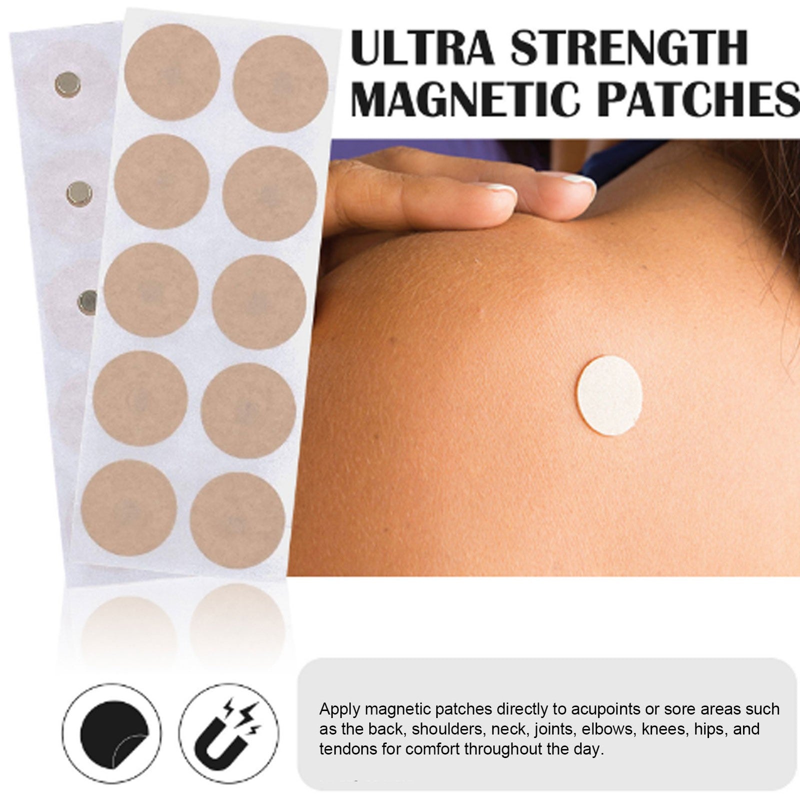 30/50pcs Magnetic Acupressure Patches Self‑Adhesive Body Magnets Patch for Back Shoulder Neck Joint Acupoint Use