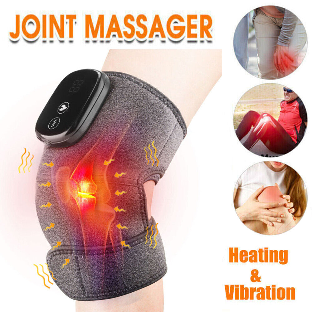 3 IN 1 Smart Timed Pain Relief Heating Vibration Elbow Shoulder Knee Massage Belt Electric Joint Body Massager for Leg