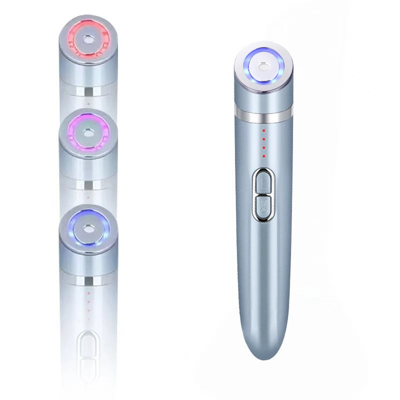 3 In 1 Electric Eye Massage Wand Rechargeable Heat Vibration Microcurrent Anti Wrinkle Dark Circle Eye Lifting Beauty Device