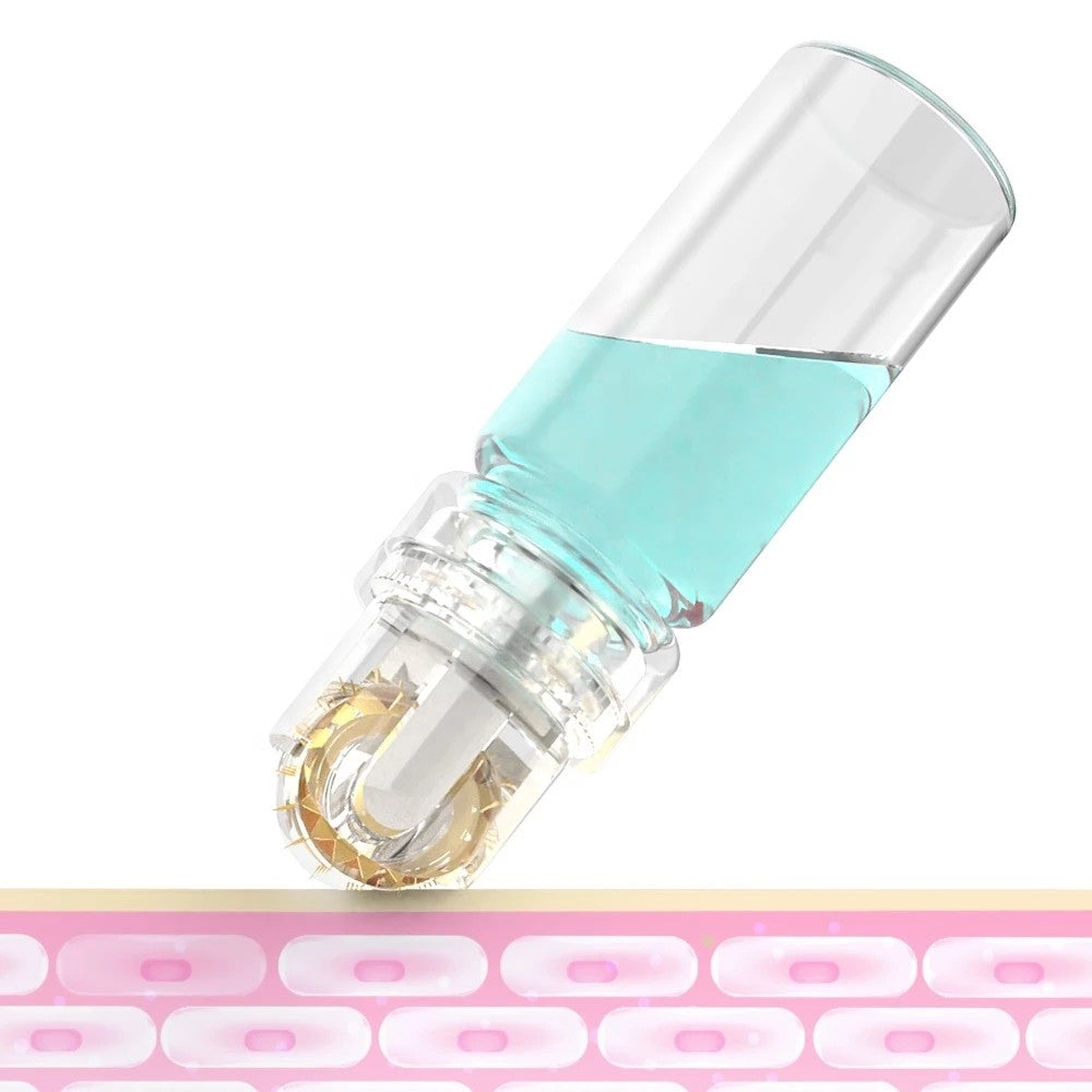 64 Pin Hydra Roller Microneedling Derma Roller with Bottle Skin Rejuvenation Anti Aging Facial Beauty Tool