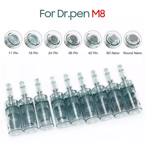11/16/24/42Pin Round Nano Microneedling Skin Roller Cartridges Compatible With M8 for Home Use