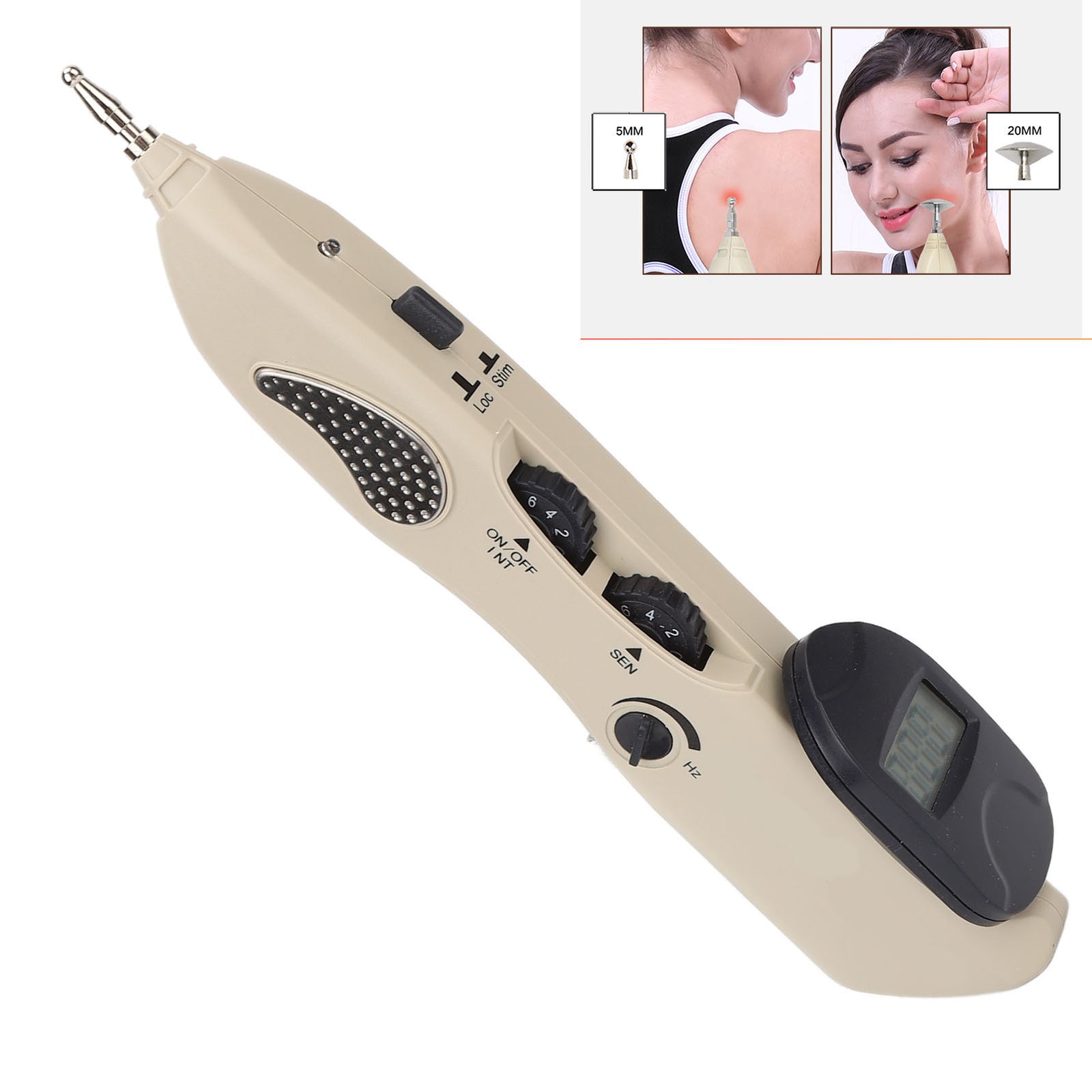 Electronic Acupuncture Pen Pain Relief Therapy Meridian Pen Find Acupoints Automatically with 3 Massage Heads Rechargeable