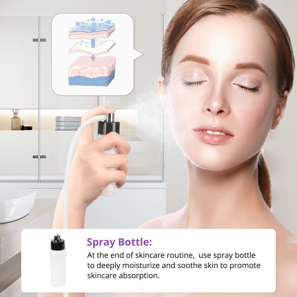 Portable 3 in 1 Microdermabrasion Dermabrasion Blackhead Remover Vacuum Suction Water Facial Sprayer Cleaning Machine