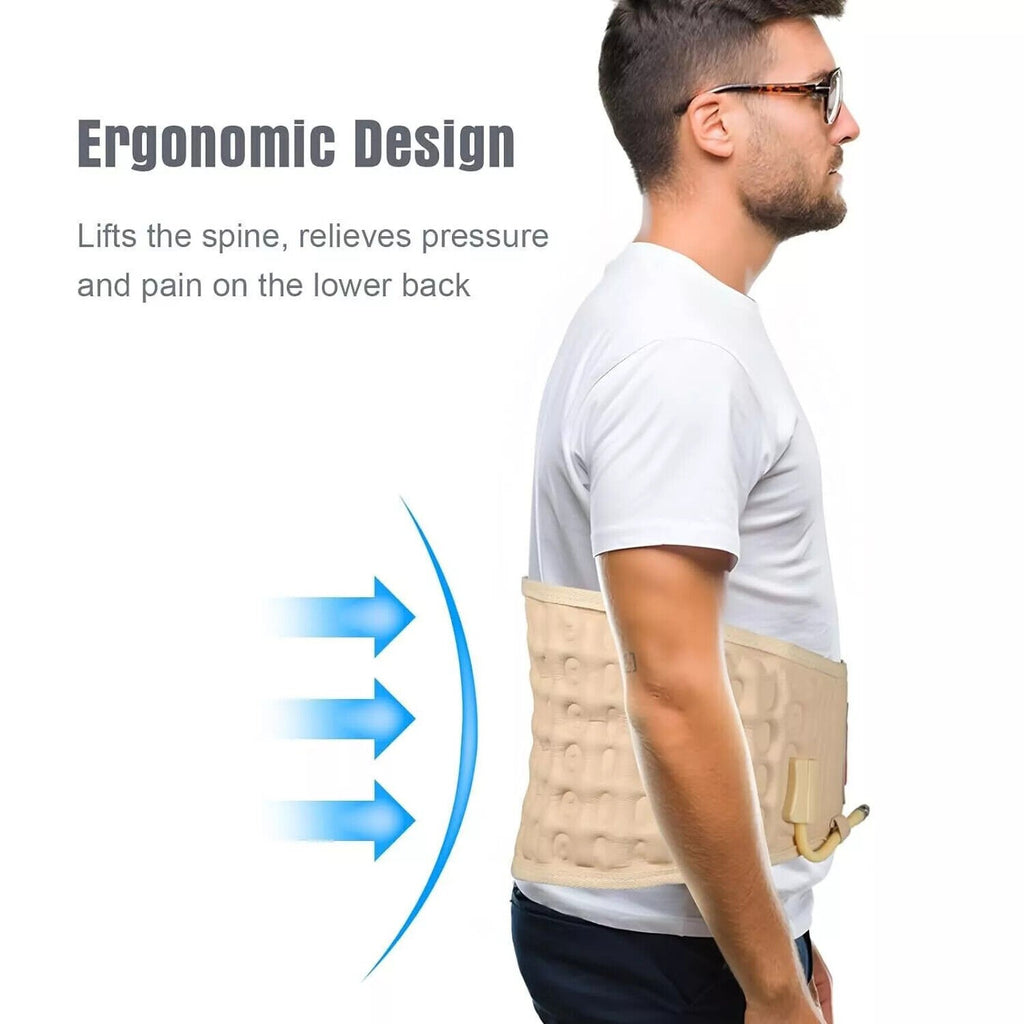 Air Traction Inflatable Spine Decompression Back Belt Lumbar Support for Lower Back Pain Relief Fast