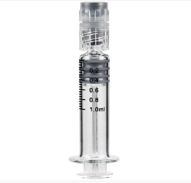 1ml Luer Lock Glass Syringe With Metal Plunger No Needle Liquid Dispenser For Essential Oil Cosmetic Gel Laboratory Sample Storage Tool (10 Pack)