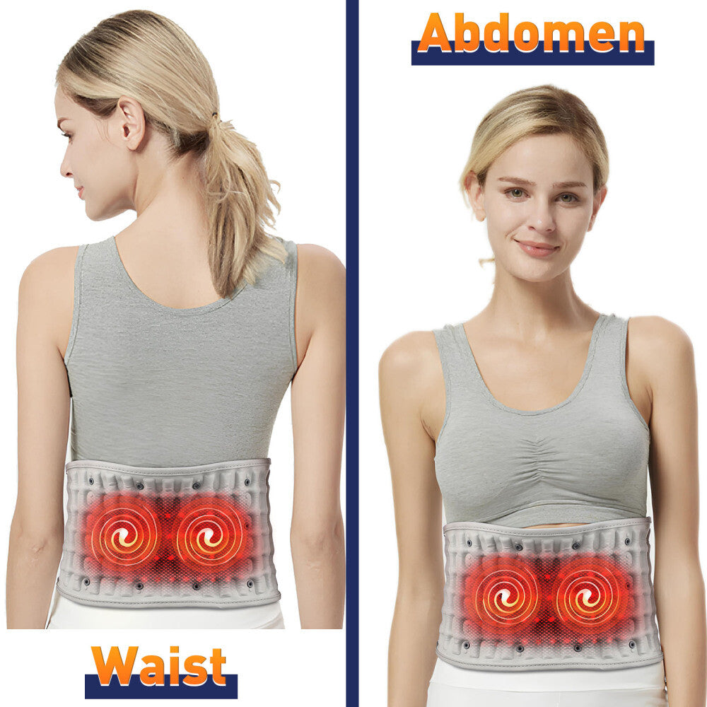 Rechargeable Decompression Back Belt Red Light Heating Massage for Braces Back Pain Lower Lumbar Therapy Waist Support