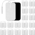 20/40X Replacement Large 2"x3.5" White Cloth Self Adhesive Electrode Pads for Tens Unit 7000 3000 Muscle Stimulator Pulse Massagers
