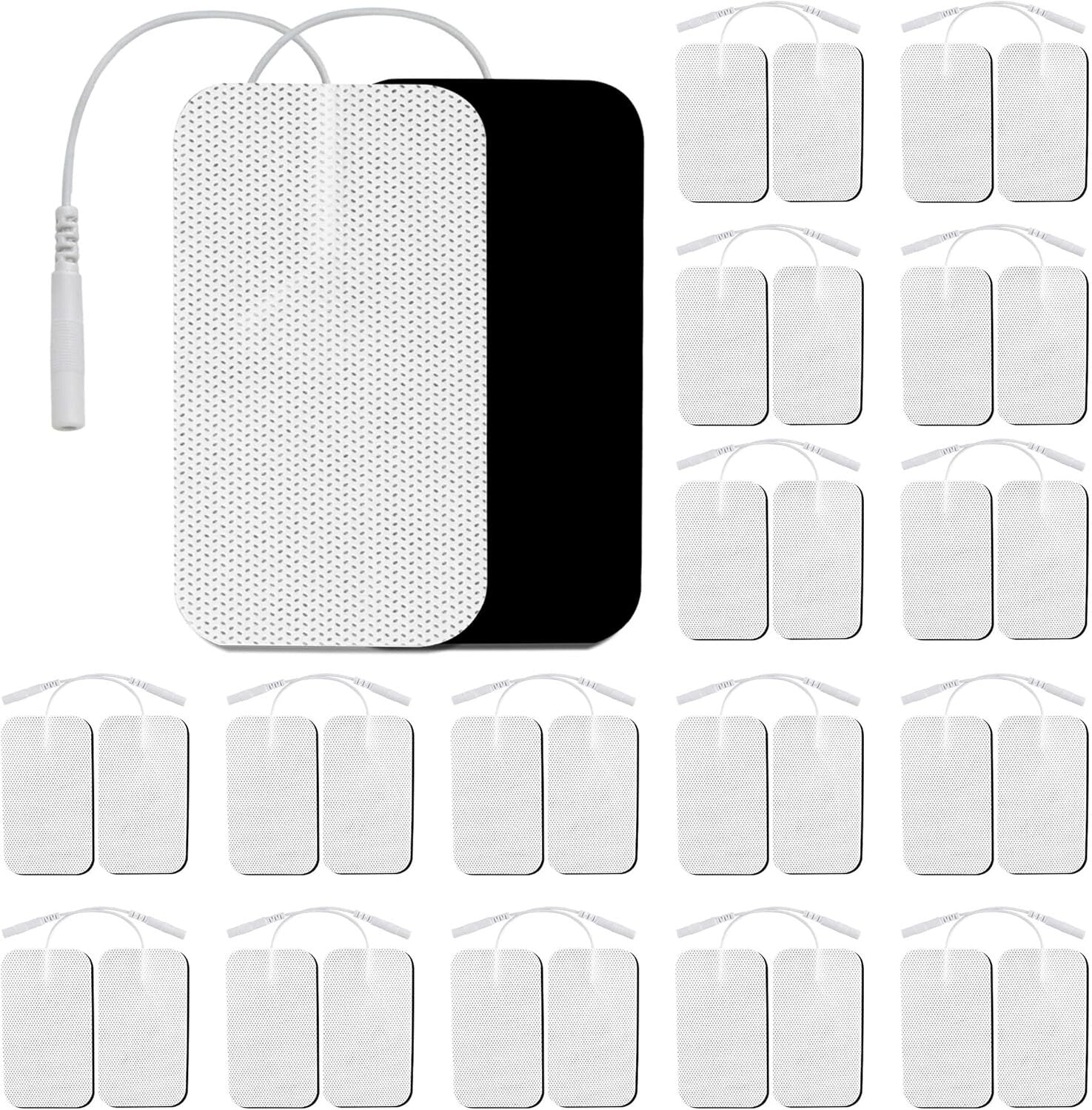 20/40X Replacement Large 2"x3.5" White Cloth Self Adhesive Electrode Pads for Tens Unit 7000 3000 Muscle Stimulator Pulse Massagers