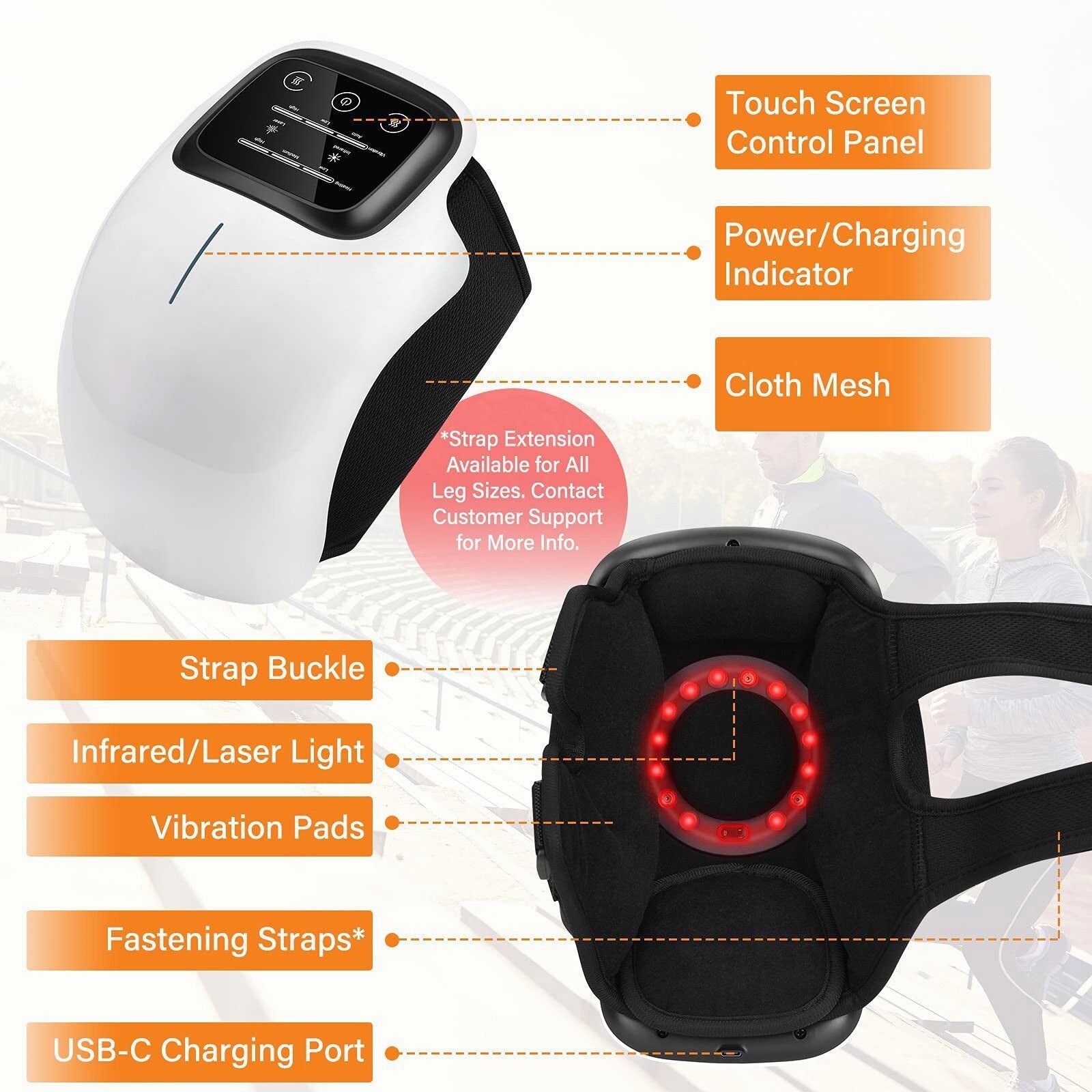 Technical Red Light Thermal Electric Mute Noise Pain Relief Joint Pain Heal Heating Treatment Machine Knee Massager