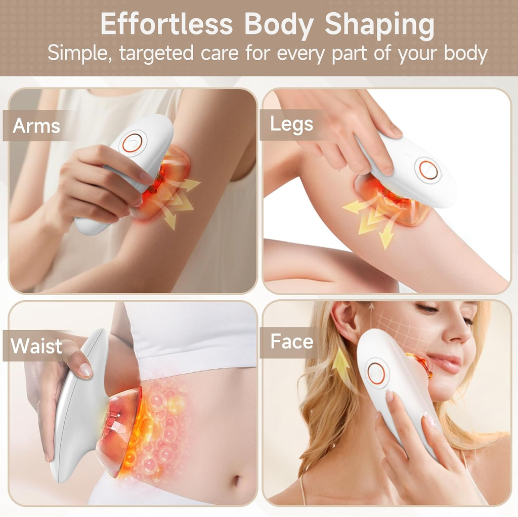 3 In 1 Handheld Body Slimming Massager EMS Red Light Heating Skin Tightening Machine Face Belly Body Shaping Anti Cellulite Beauty Device