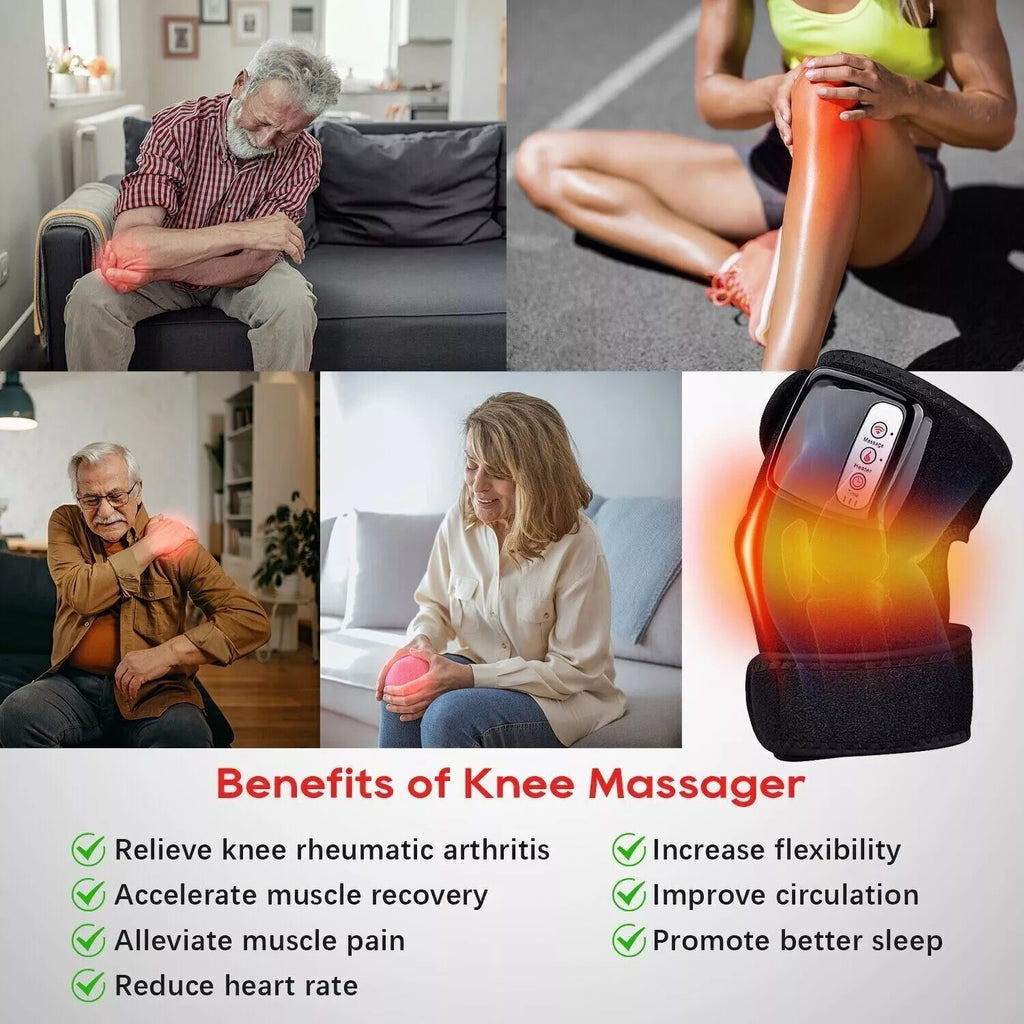 3 In 1 Knee Joint Physiotherapy Massager Pneumatic Air Compression Heating Vibration Leg Pain Relief Support Machine Home Use