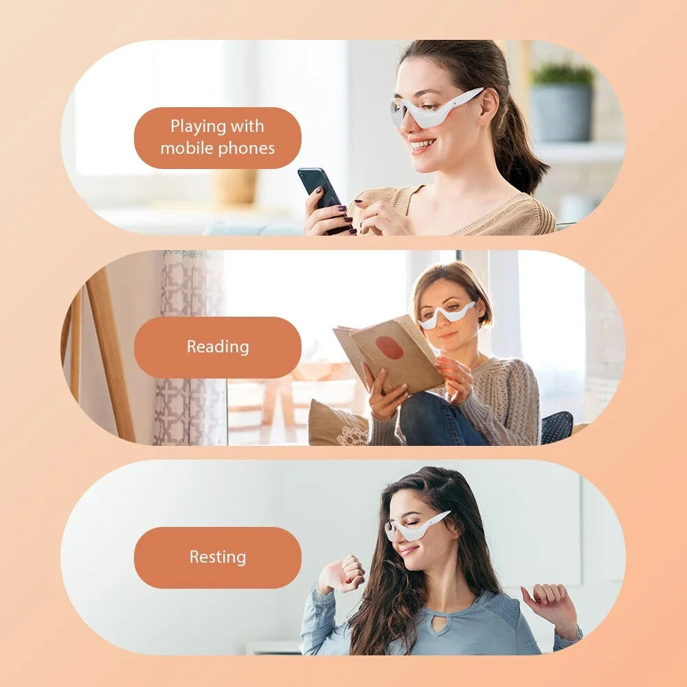 Rechargeable Red Light Therapy Eye Glasses Portable LED Infrared Light Mask For Eye Fatigue Relief Dark Circle Skin Recovery Care Device