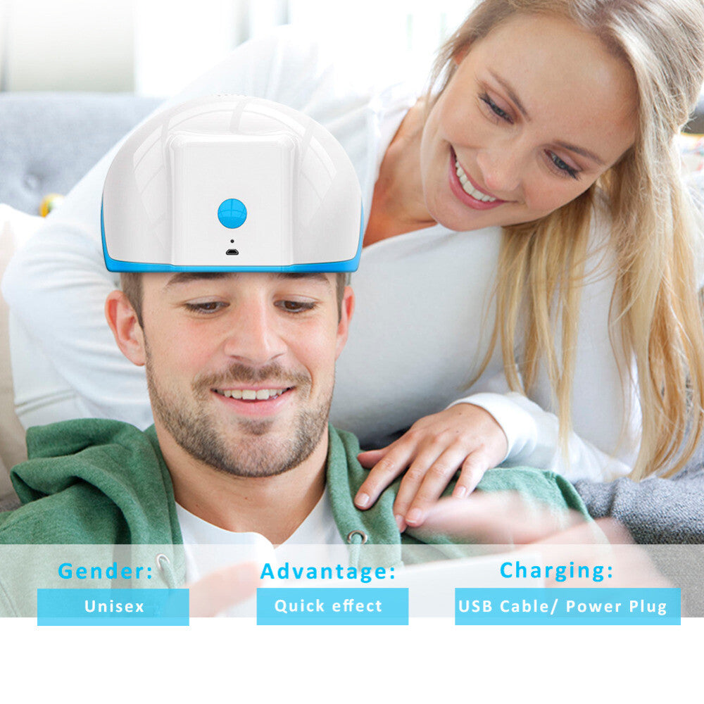LED Red Light Hair Growth Helmet, Portable Scalp Phototherapy Cap for Thinning Hair, Home Hair Loss Regrowth Treatment Device