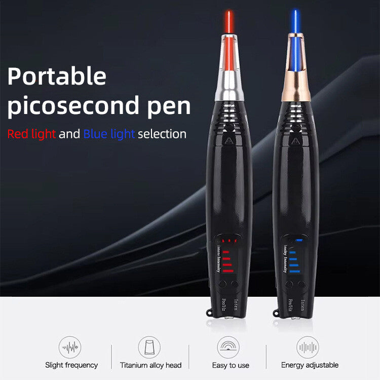 Black Red Blue Picosecond Pen Second Generation Handheld Portable Melanin Sweeping Pen for Face Mole Removal Picosecond Meter