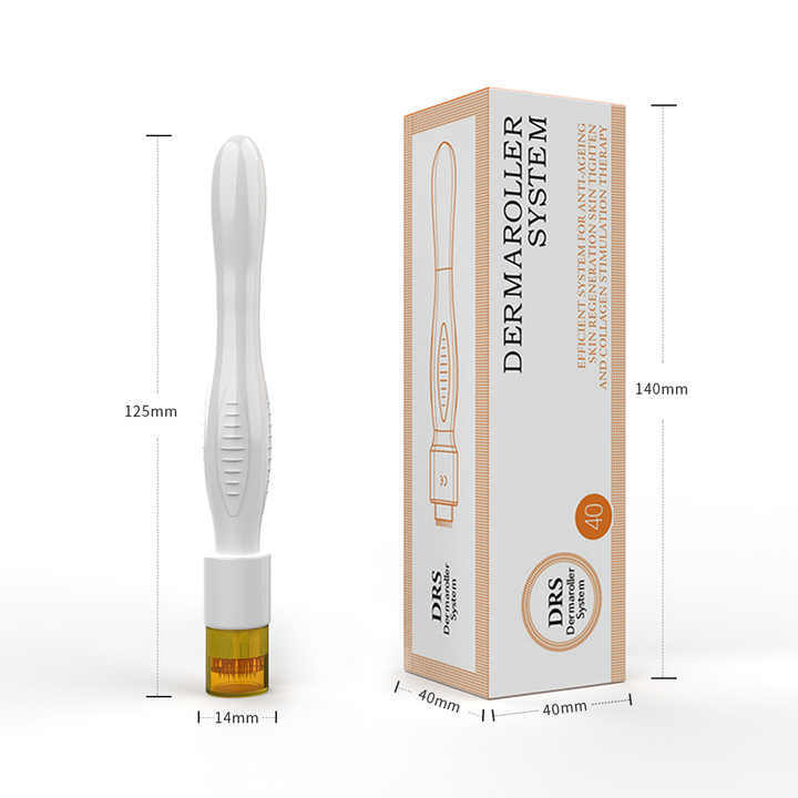 DRS 40 Pin Derma Stamp Microneedling Tool 0.2-3.0mm Multi Needle Depth Collagen Boost Facial Skin Care Device