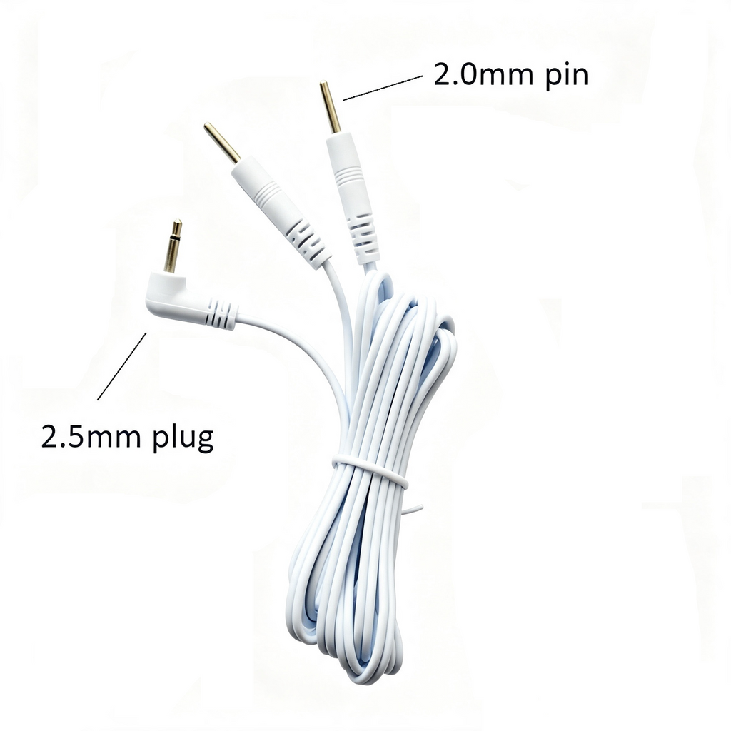 2PCS Electrode Wire Cable 3.5mm or 2.5mm Plug Jack TENS Lead Wire with 2mm Pin Electrode Cables for Massage EMS Stimulation Machine