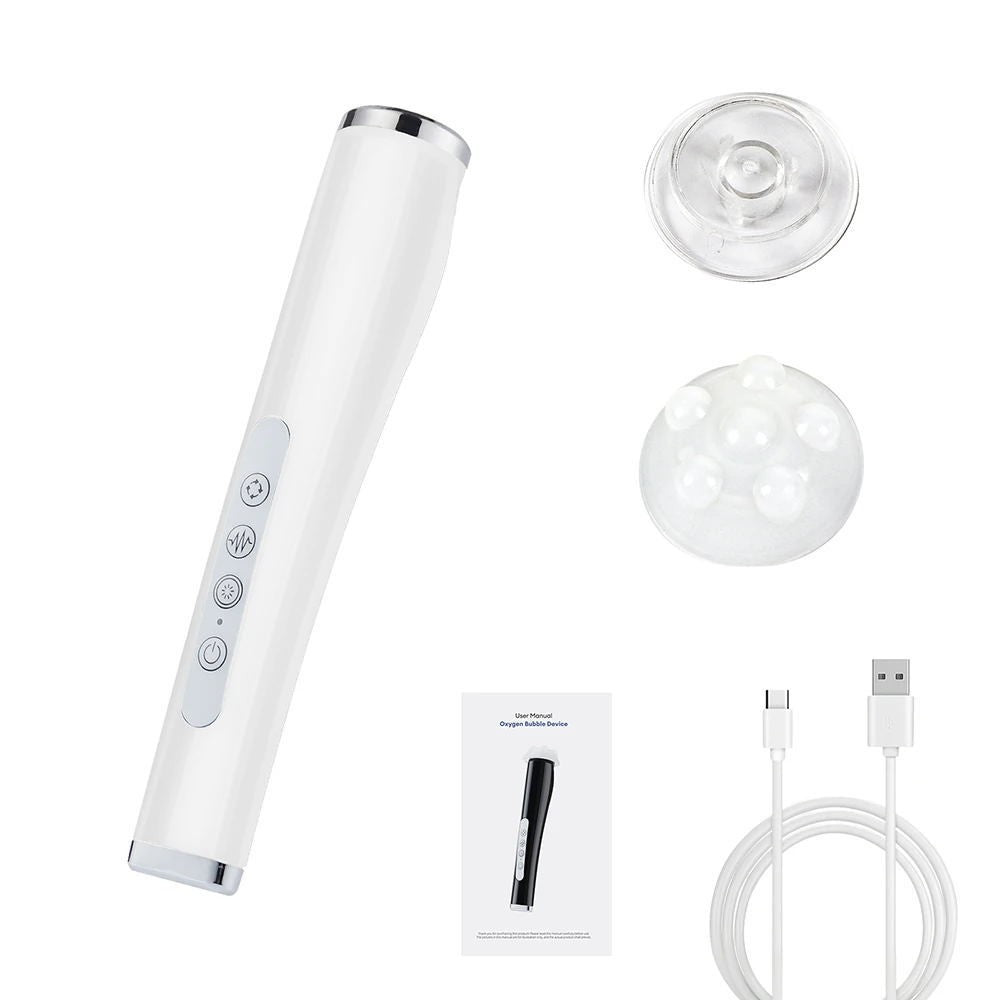CO2 Oxygen Bubble Pen 5 Gear Vibration Handheld Oxygen Bubble Beauty Tool Deep Skin Cleansing Device Home Salon Skin Care
